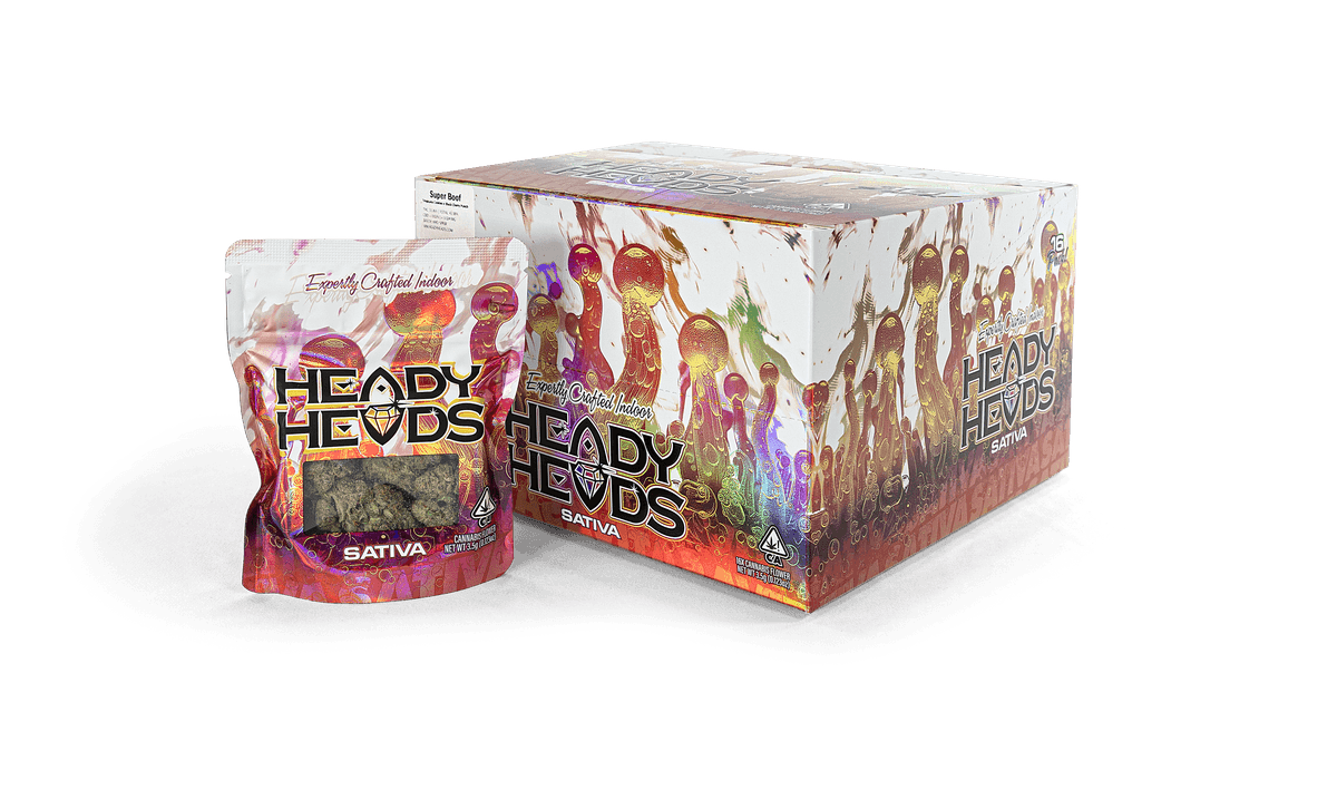 3.5g Flower Eighth pouch and 16-pack display